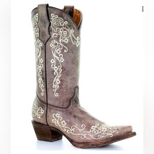 Corral Girls Scroll Embroidery Western Boots